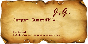 Jerger Gusztáv névjegykártya